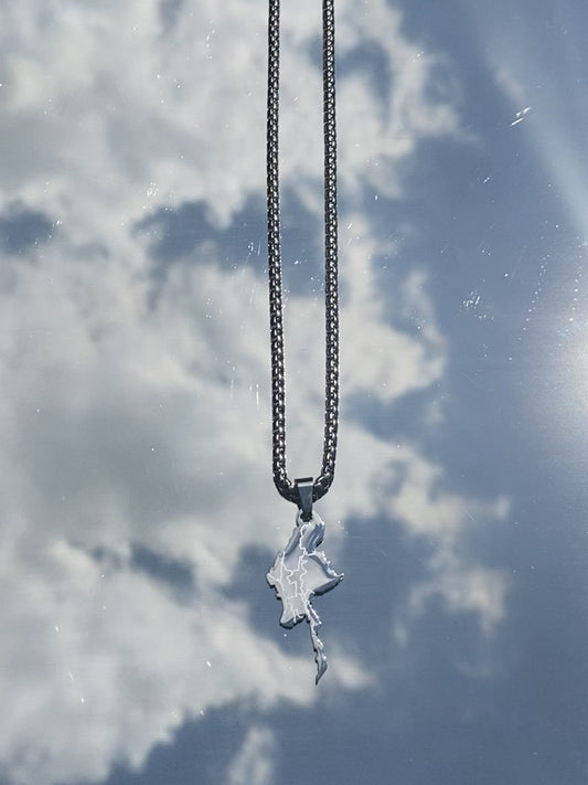 Myanmar Silver Map Necklace